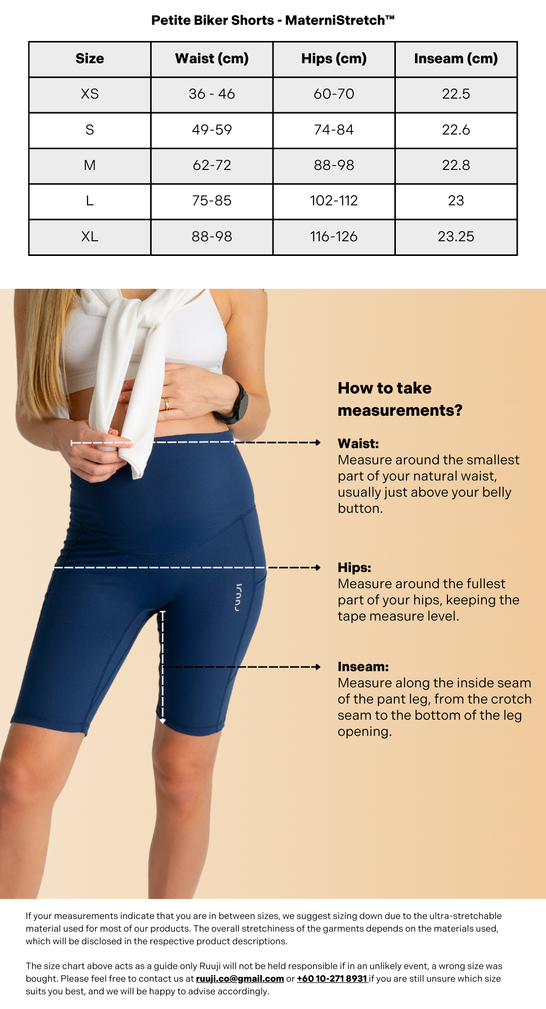 Petite Maternity Biker Shorts