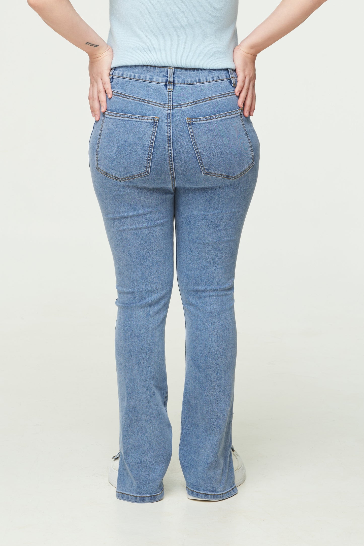 Split-Hem Denim Trousers
