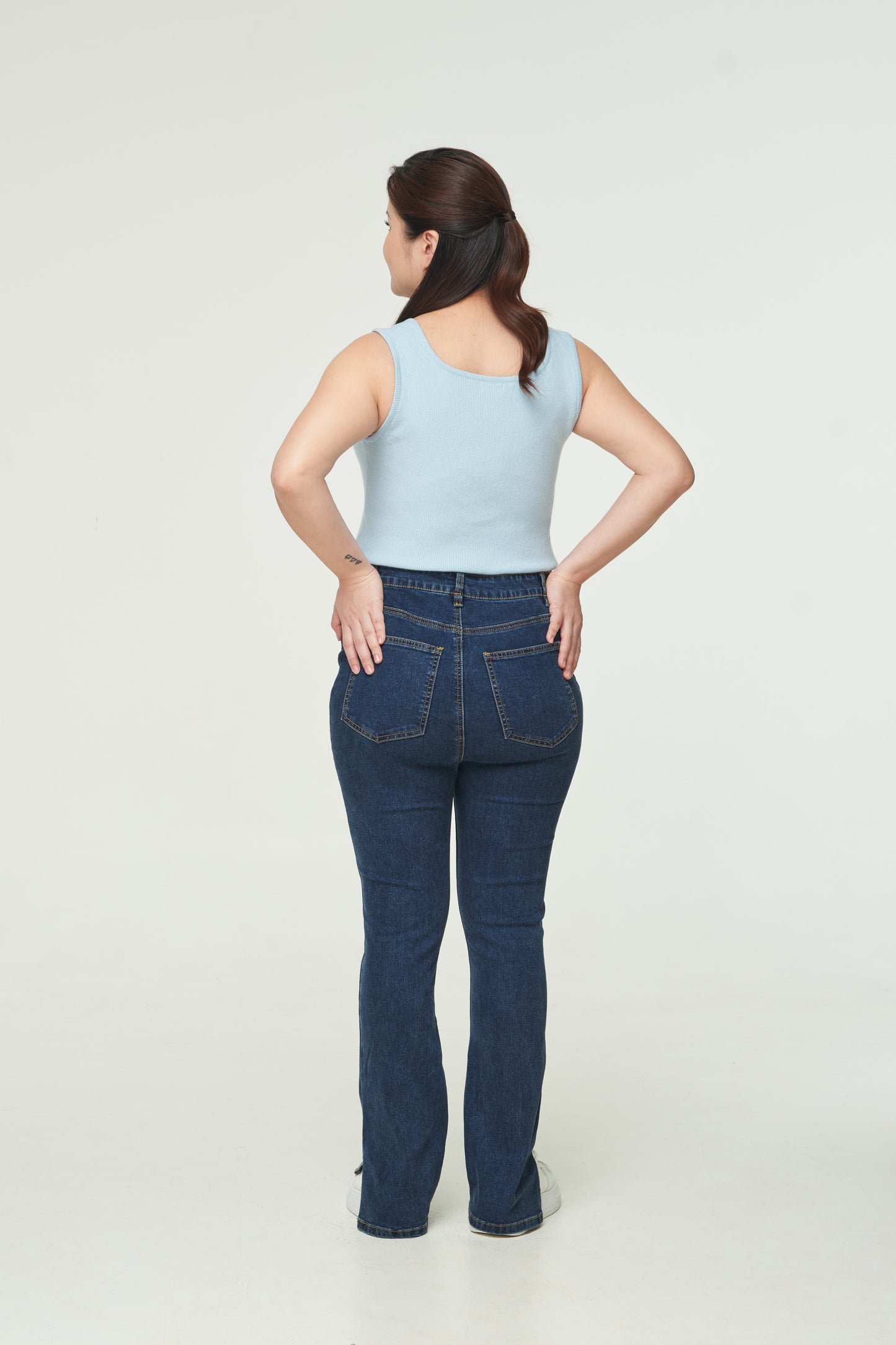 Split-Hem Denim Trousers