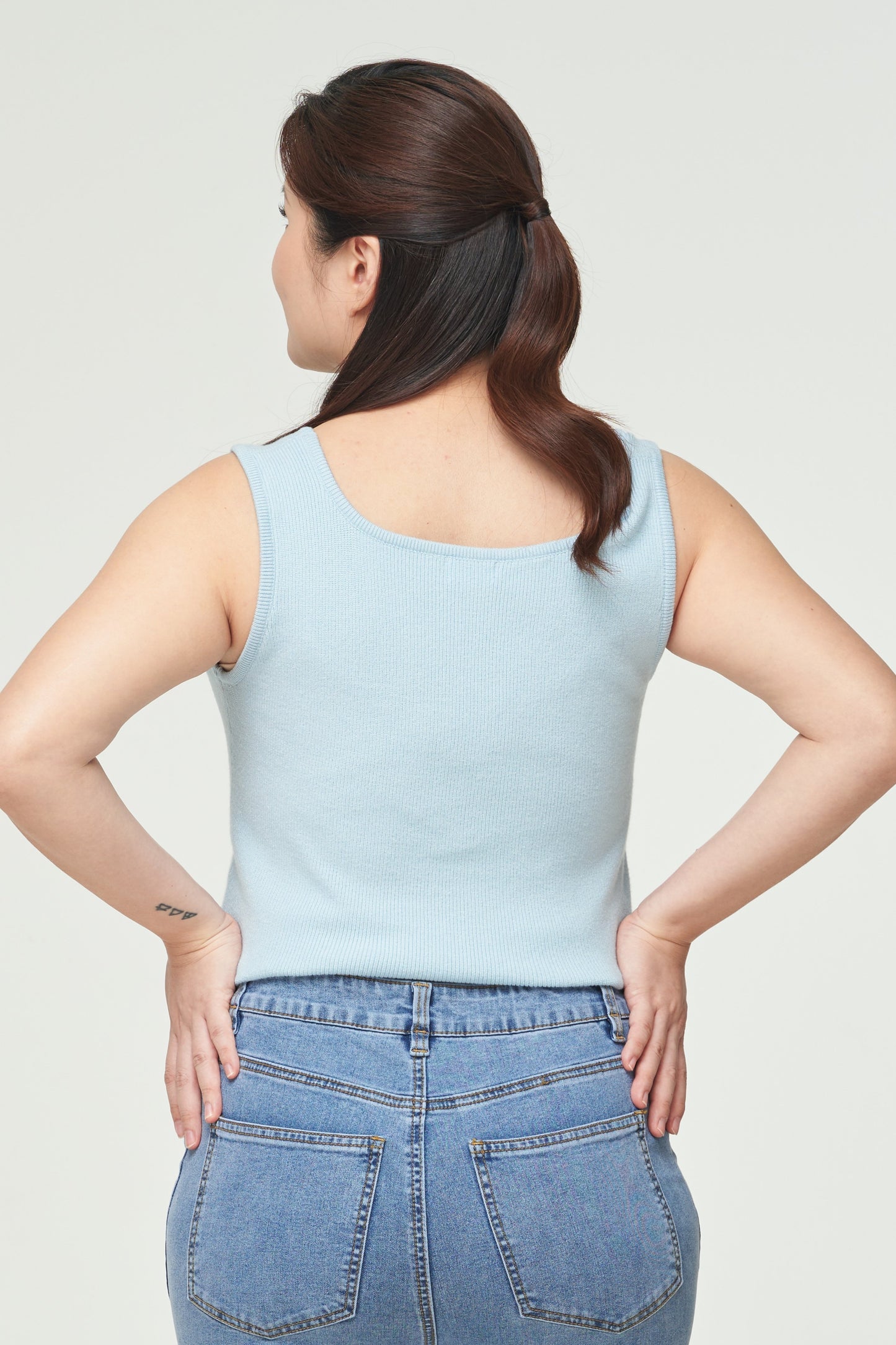 Split-Hem Denim Trousers