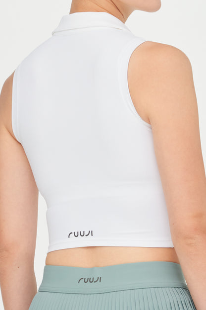 Cropped Polo Padded Top