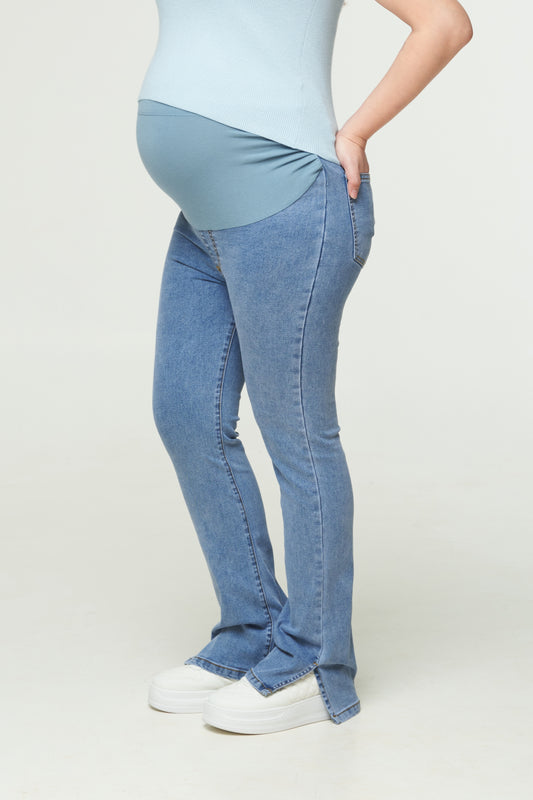 Split-Hem Denim Trousers