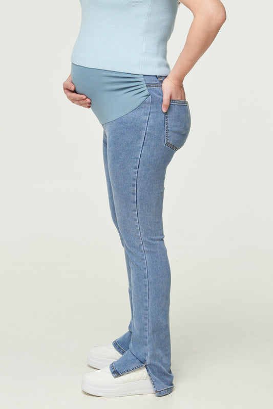 Split-Hem Denim Trousers