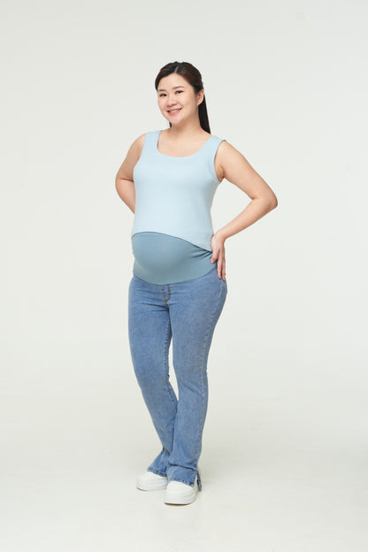 Split-Hem Denim Trousers