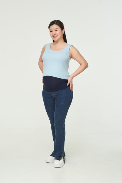 Split-Hem Denim Trousers