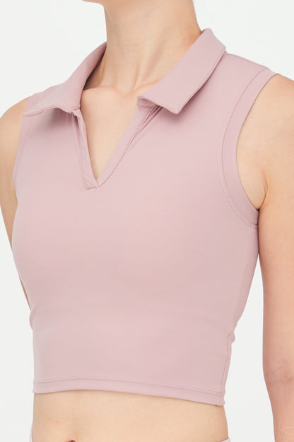 Cropped Polo Padded Top
