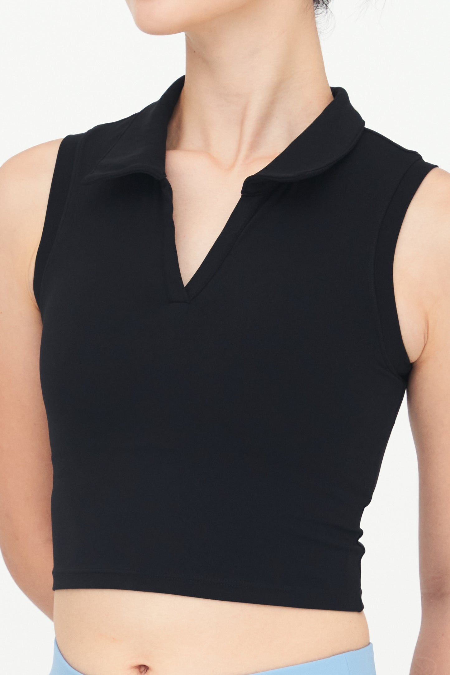 Cropped Polo Padded Top