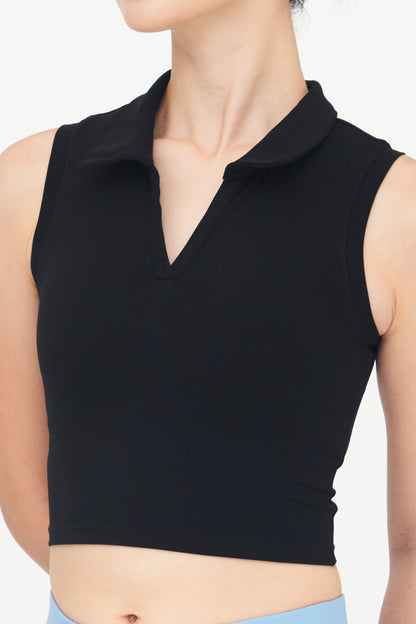 Cropped Polo Padded Top