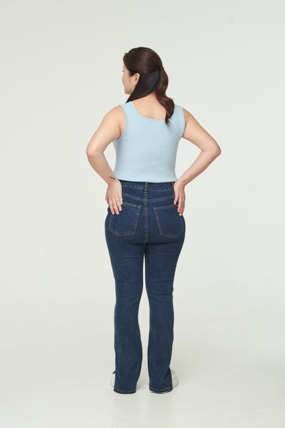 Split-Hem Denim Trousers