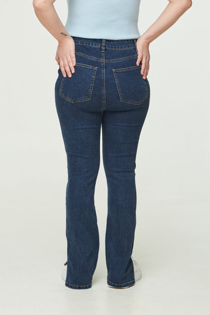 Split-Hem Denim Trousers
