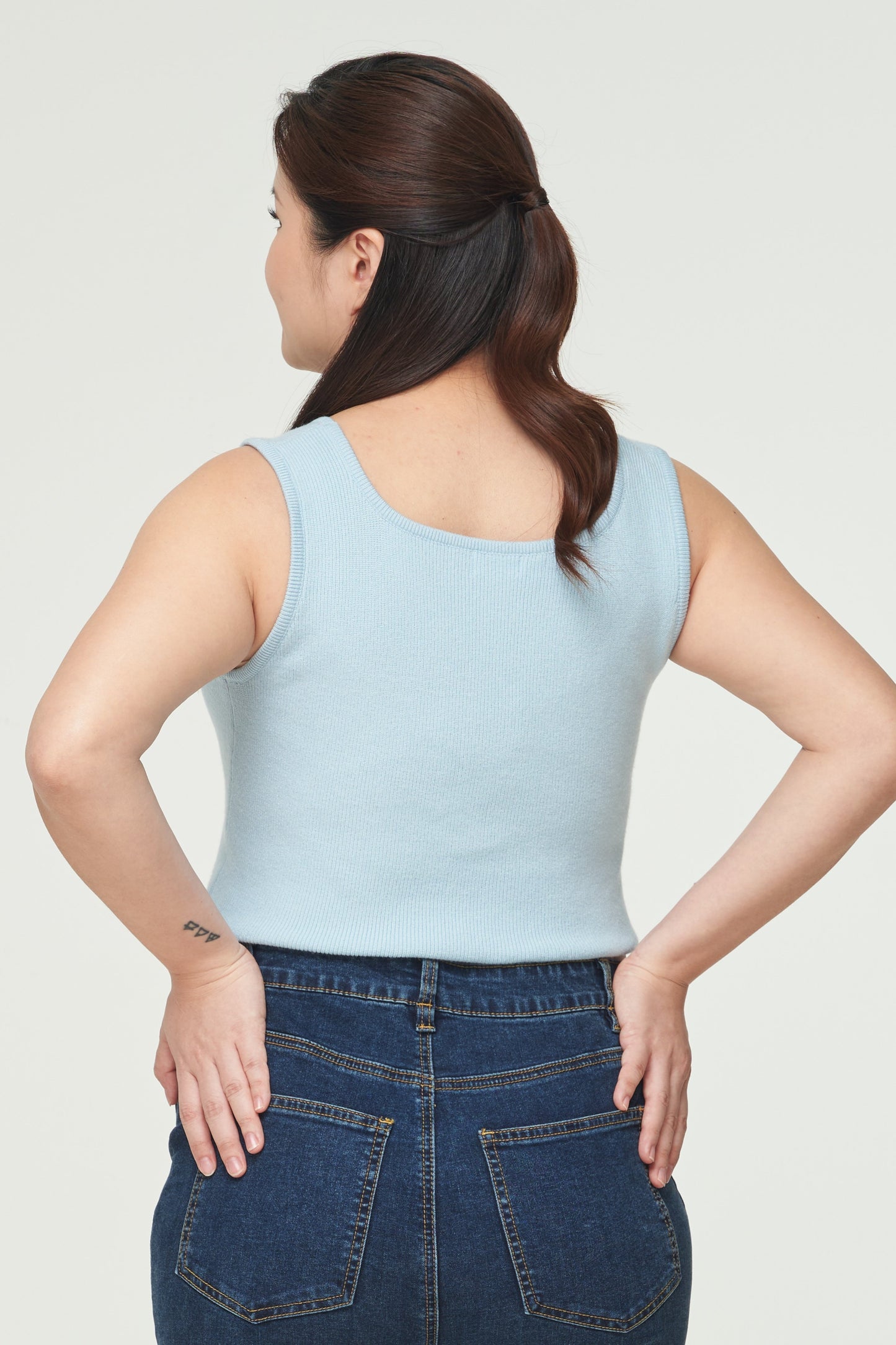 Split-Hem Denim Trousers