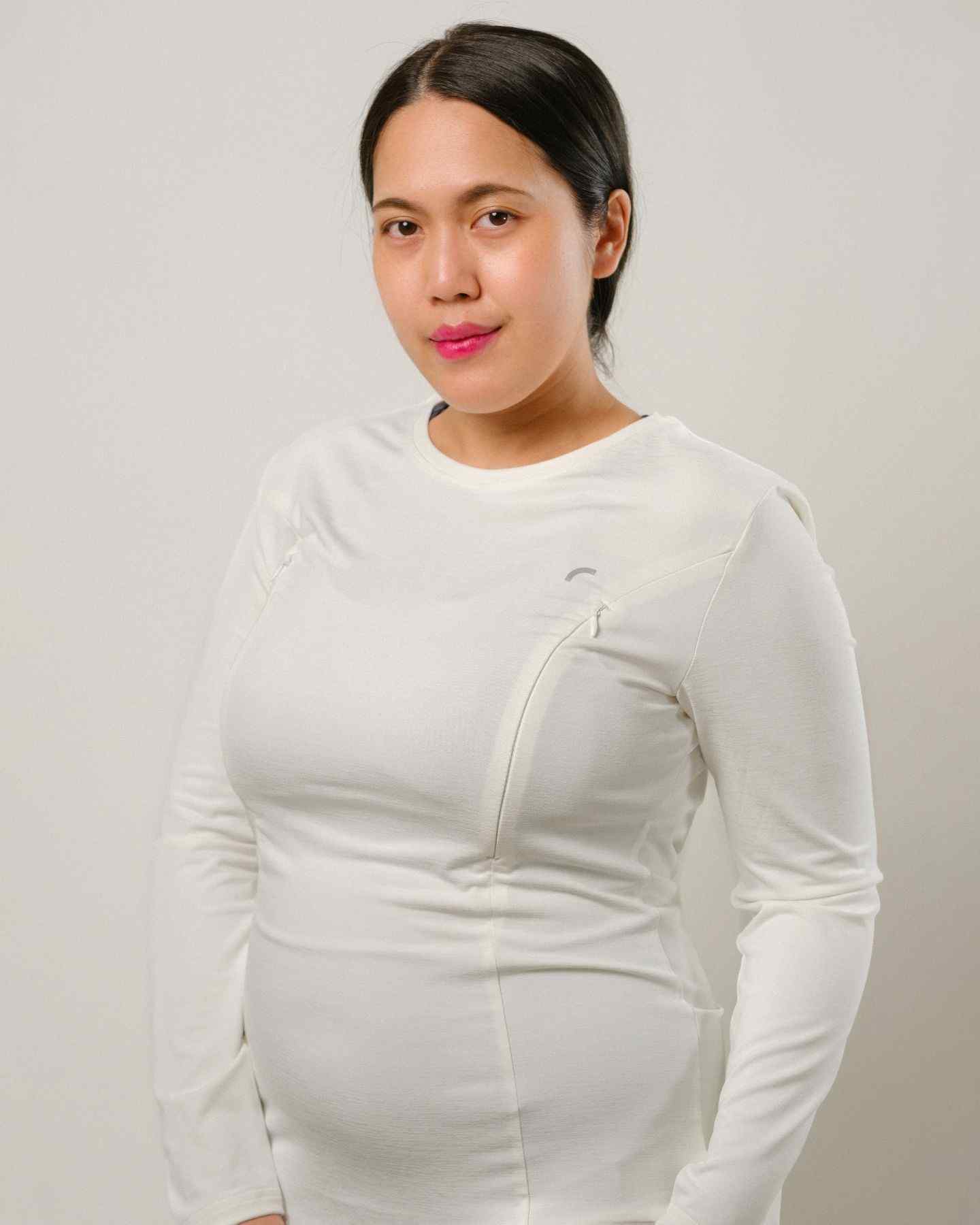Ruuji Maternity Long Sleeve Top in White